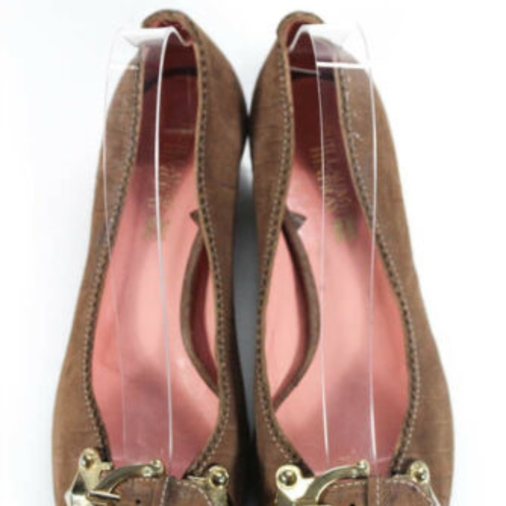 Guillaume Hinfray Embossed Kitten Heels 8.5 peep - Picture 3 of 6